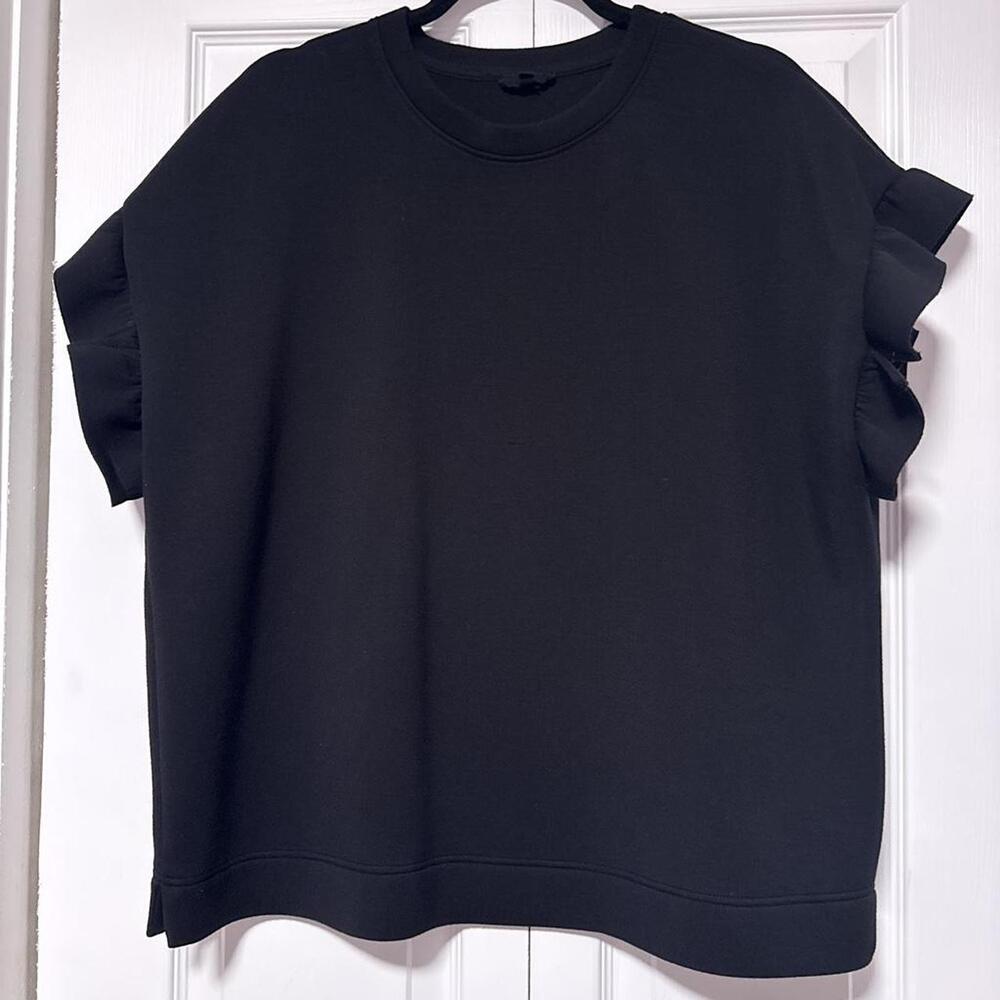 Joh Black oversized sweatshirt with ruffled sleeves in size M #oversized #ruffle